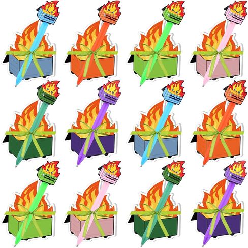 12Sets شكرًا لك هدايا FUMPSTER FIRE ARALS يمكن أن تطلق النار على الملاحظات اللاصقة لمستلزمات مكاتب الحريق المكتبي الموظف هدية لدعم عيد الميلاد in Kuwait