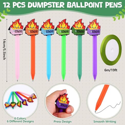 12Sets شكرًا لك هدايا FUMPSTER FIRE ARALS يمكن أن تطلق النار على الملاحظات اللاصقة لمستلزمات مكاتب الحريق المكتبي الموظف هدية لدعم عيد الميلاد in Kuwait
