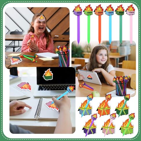 12Sets شكرًا لك هدايا FUMPSTER FIRE ARALS يمكن أن تطلق النار على الملاحظات اللاصقة لمستلزمات مكاتب الحريق المكتبي الموظف هدية لدعم عيد الميلاد in Kuwait