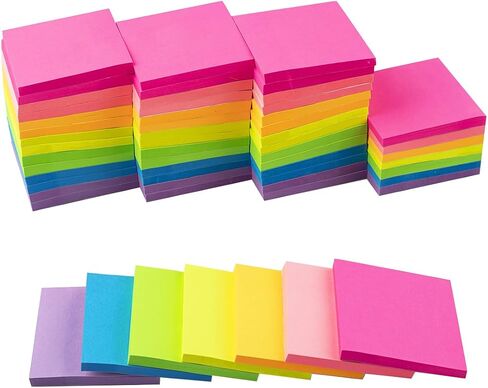 (56 Pack) Sticky Notes Bulk 3x3 in Post Bright Stickies Colorful Super Sticking Power Memo Pads, Strong Adhesive in Kuwait