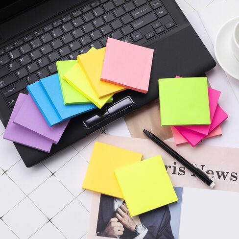 (56 Pack) Sticky Notes Bulk 3x3 in Post Bright Stickies Colorful Super Sticking Power Memo Pads, Strong Adhesive in Kuwait