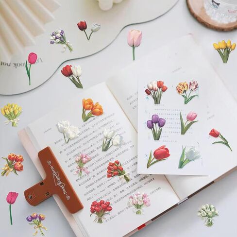 ملصقات زهرة طبيعية لسكان القصاصات ، وتوفيرات سجلات القصاصات الشفافة ذاتية اللصق ، مستلزمات اليومية لبطاقات البالغين لصنع رسائل زجاجة ماء DIY (الأزهار الطبيعية) in Kuwait