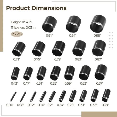 25 PCS Dircle Cutter Tools ، 0.04 "-0.98" مجموعة لكمة متعددة المواد-ثقب دائري يموت للنسيج والطين ، قواطع الحرف الحديدية مع صندوق تخزين ، مجموعة صياغة DIY احترافية in Saudi Arabia