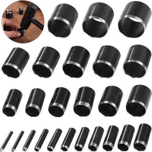 25 PCS Dircle Cutter Tools ، 0.04 "-0.98" مجموعة لكمة متعددة المواد-ثقب دائري يموت للنسيج والطين ، قواطع الحرف الحديدية مع صندوق تخزين ، مجموعة صياغة DIY احترافية in Saudi Arabia