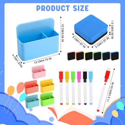 6 Pcs Magnetic Dry Erase Marker Holder for Whiteboard, Magnet Pencil Storage Organizer for Office Refrigerator Locker Classroom Organization Metal Cabinets in Saudi Arabia