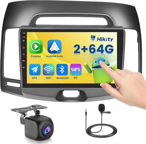 2 + 64 جيجابايت لسيارة Hyundai Elantra 2007-2010 Android راديو السيارة مع Apple CarPlay اللاسلكي Android Auto Hikity 9 بوصة شاشة تعمل باللمس سيارة ستيريو بلوتوث راديو السيارة HiFi GPS Navigation WiFi كاميرا احتياطية Mic in Saudi Arabia