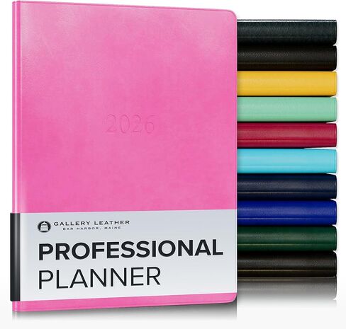 معرض Leather Professional Planner 2026 - Acadia Deep Red - 9x7 " in Kuwait