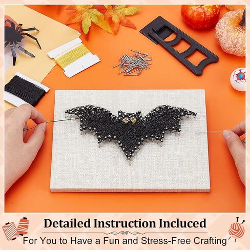 Webeedy DIY BAT String Art Kit String Making Kit Halloween Thief String Art Crafts Kit للمبتدئين مع التعليمات وجميع اللوازم لحفلات العائلة الفنية لوازم الهالوين in Kuwait