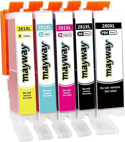 PGI-280 280XL CLI-281 281XL خرطوشة الحبر 5pcs ، متوافقة مع PIXMA TR8620 TR8620A TS702 TS702A TR8520 TS9120 TR7520 TS6120 TS8120 in Saudi Arabia