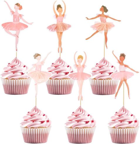 37 PCS Ballerina Cupcake Kit Ballerina Concerpiece Sticks Ballet Slipper اختير الرقص كب كيك أعلى الأقطار الباليه توتو راقصة ديكورات عيد ميلاد لحفل حفل زفاف لوازم الزفاف الحلوى الحلوى in Kuwait