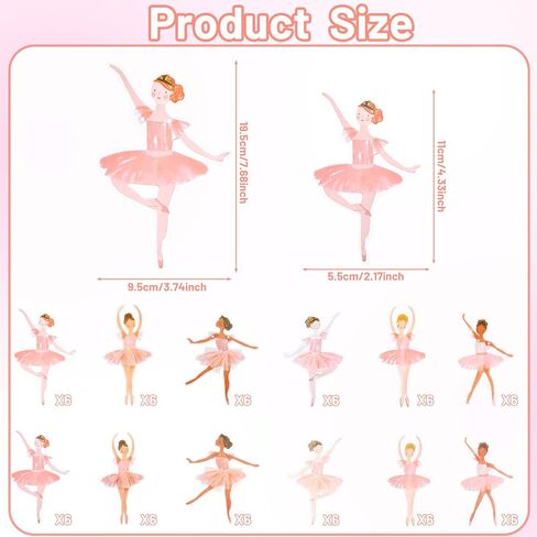 37 PCS Ballerina Cupcake Kit Ballerina Concerpiece Sticks Ballet Slipper اختير الرقص كب كيك أعلى الأقطار الباليه توتو راقصة ديكورات عيد ميلاد لحفل حفل زفاف لوازم الزفاف الحلوى الحلوى in Kuwait
