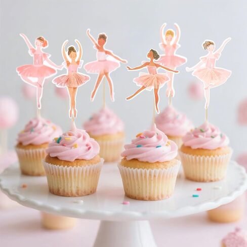 37 PCS Ballerina Cupcake Kit Ballerina Concerpiece Sticks Ballet Slipper اختير الرقص كب كيك أعلى الأقطار الباليه توتو راقصة ديكورات عيد ميلاد لحفل حفل زفاف لوازم الزفاف الحلوى الحلوى in Kuwait
