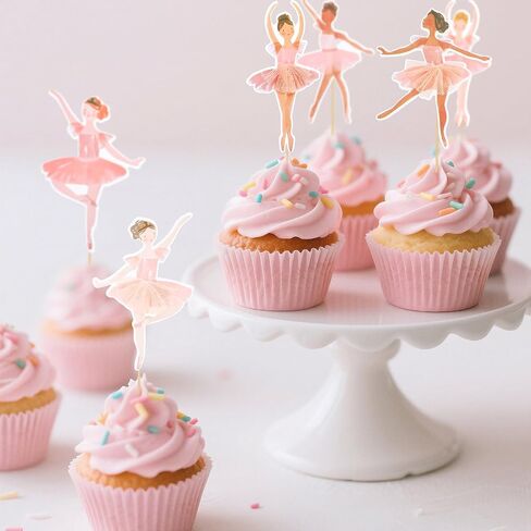 37 PCS Ballerina Cupcake Kit Ballerina Concerpiece Sticks Ballet Slipper اختير الرقص كب كيك أعلى الأقطار الباليه توتو راقصة ديكورات عيد ميلاد لحفل حفل زفاف لوازم الزفاف الحلوى الحلوى in Kuwait