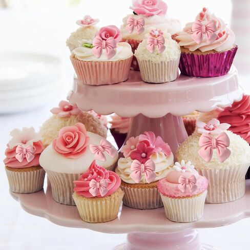 50 PCS Pink Bow Cupcake Toppers ، Bowknot Cake Desserts ، Decorts Decoritions اشرب شرب عرس الزفاف الزفاف الزفاف استحمام الطفل الأميرة كب كيك لأقبعات زخرفة للموضوع للحفلات in Kuwait
