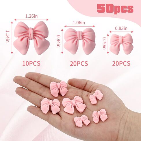 50 PCS Pink Bow Cupcake Toppers ، Bowknot Cake Desserts ، Decorts Decoritions اشرب شرب عرس الزفاف الزفاف الزفاف استحمام الطفل الأميرة كب كيك لأقبعات زخرفة للموضوع للحفلات in Kuwait