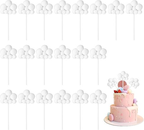 20 PCS Cloud Cake Topper ، Cloud Cloud Cake Decorations Clouds على شكل حلوى تختار الديكور لعيد ميلاد الكعك لوازم الزفاف in Saudi Arabia