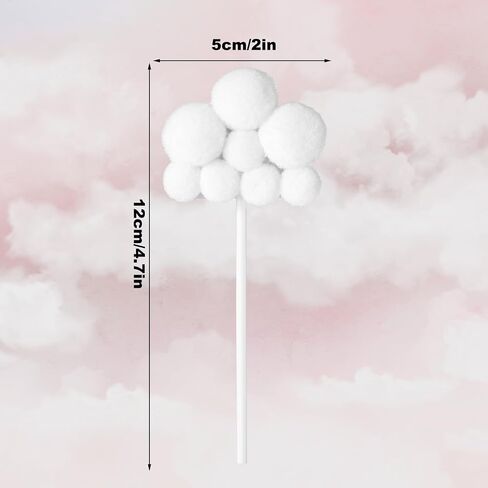 20 PCS Cloud Cake Topper ، Cloud Cloud Cake Decorations Clouds على شكل حلوى تختار الديكور لعيد ميلاد الكعك لوازم الزفاف in Saudi Arabia