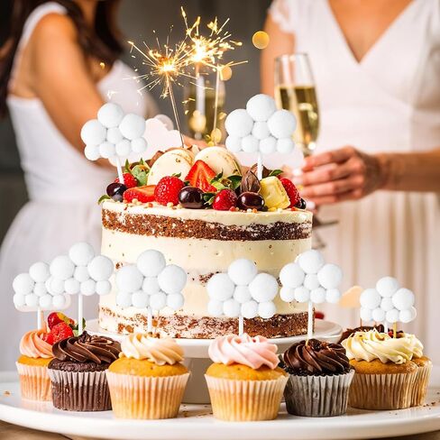 20 PCS Cloud Cake Topper ، Cloud Cloud Cake Decorations Clouds على شكل حلوى تختار الديكور لعيد ميلاد الكعك لوازم الزفاف in Saudi Arabia