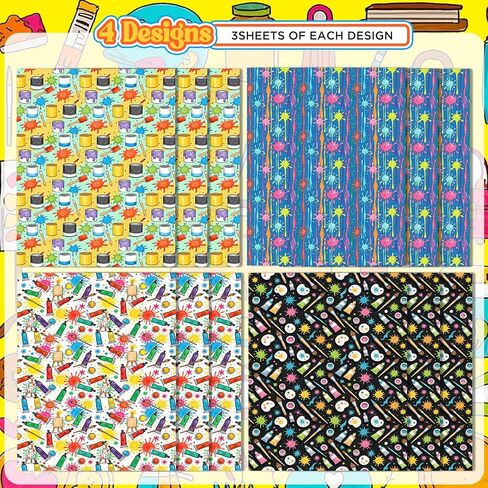 Pineraap 12 Sheets Chef Cooking Wrapping Paper, Vegetable Cooking Theme Gift Wrap Paper for Baker, Tomato, Chef Design Folded Flat Art Paper for Birthday, Kitchen Gifts, DIY Crafts, 19.7 x 27.6 Inch in Saudi Arabia