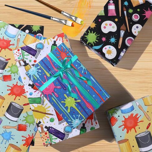 Pineraap 12 Sheets Chef Cooking Wrapping Paper, Vegetable Cooking Theme Gift Wrap Paper for Baker, Tomato, Chef Design Folded Flat Art Paper for Birthday, Kitchen Gifts, DIY Crafts, 19.7 x 27.6 Inch in Saudi Arabia