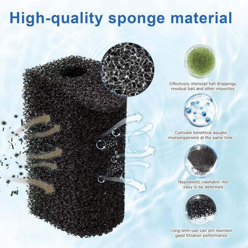 Aquarium Filter Sponge, Compatible with Penn-Plax Cascade 600 Filter, Provides Physical and Biological Filtration for Aquariums(2 Sponge) in Kuwait