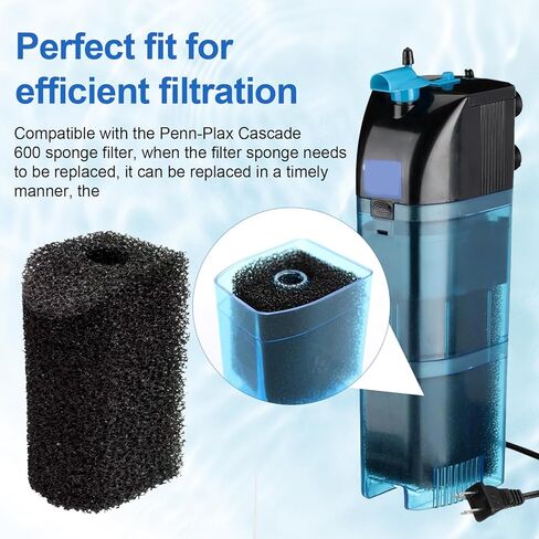 Aquarium Filter Sponge, Compatible with Penn-Plax Cascade 600 Filter, Provides Physical and Biological Filtration for Aquariums(2 Sponge) in Kuwait