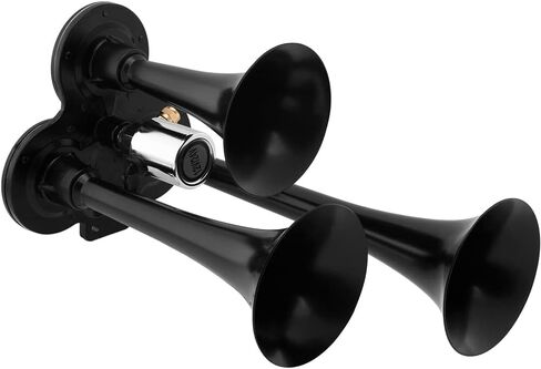 Vixen Horns Train Horn for Truck/Car. 3 Air Horn Chrome Plated Trumpets. Super Loud dB. Fits 12v/24v Vehicles like Semi/Pickup/Jeep/RV/SUV VXH3311C in Kuwait