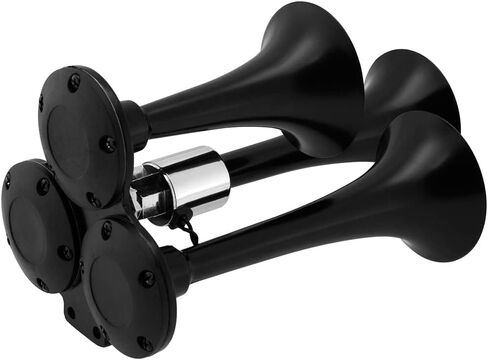 Vixen Horns Train Horn for Truck/Car. 3 Air Horn Chrome Plated Trumpets. Super Loud dB. Fits 12v/24v Vehicles like Semi/Pickup/Jeep/RV/SUV VXH3311C in Kuwait