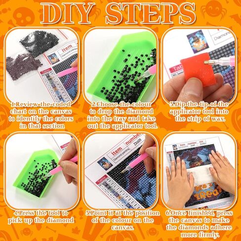 6 Pack Halloween Diamond Kit for Adults Kids Beginner, 5D Halloween Painting DIY Halloween Diamond Art DIY Rhinestone Art Craft for Boys and Girls Home Wall Decor, 7.87 x 5.91 inch in Kuwait