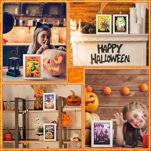 6 Pack Halloween Diamond Kit for Adults Kids Beginner, 5D Halloween Painting DIY Halloween Diamond Art DIY Rhinestone Art Craft for Boys and Girls Home Wall Decor, 7.87 x 5.91 inch in Kuwait