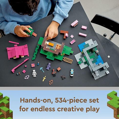 LEGO Minecraft The Training Grounds Toy Building Set 21183 Minecraft Toy for Kids, Boys and Girls Age 8+ Years Old, Building Kit with House, Cave, Trapdoor, and Ninja, Rogue and Bat Minecraft Figures in Saudi Arabia