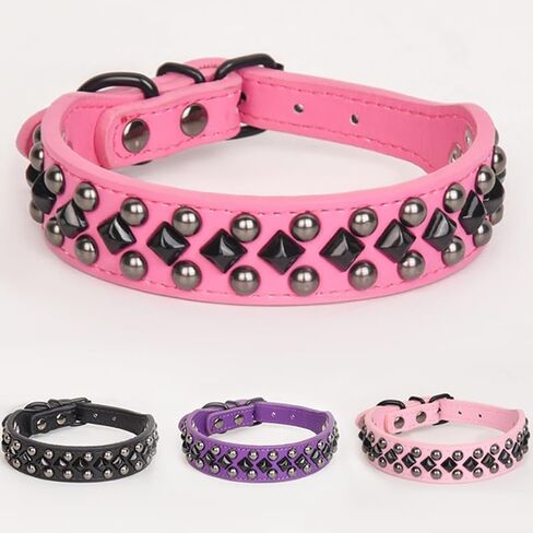 Studded PU Leather Dog Collars for Small, Medium, Large Dogs, Pitbull, Mastiff, Labrador, Boxer, Rottweiler, German Shepherd (Purple,XXL) in Saudi Arabia