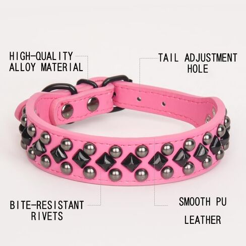 Studded PU Leather Dog Collars for Small, Medium, Large Dogs, Pitbull, Mastiff, Labrador, Boxer, Rottweiler, German Shepherd (Purple,XXL) in Saudi Arabia