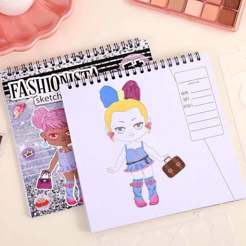 فتيات اللباس اللباس كتاب ملصق ، 26 صفحة كتاب تلوين Guru Guru for Girl ، كتاب رسم للأزياء وكتب الملصقات للأطفال in Kuwait