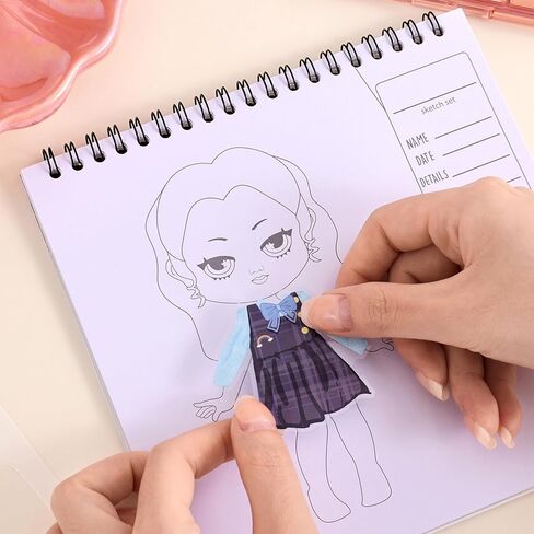 فتيات اللباس اللباس كتاب ملصق ، 26 صفحة كتاب تلوين Guru Guru for Girl ، كتاب رسم للأزياء وكتب الملصقات للأطفال in Kuwait