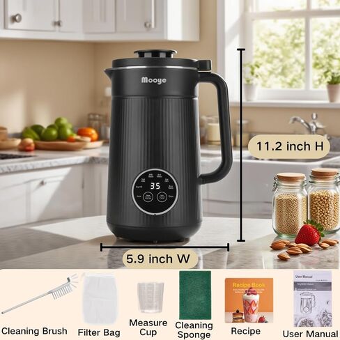 35oz/1000ml Nut Milk Maker with Nut Milk Bag - 8 in 1 Automatic Soy Machine for Homemade Almond, Oat, Soy Milk Machine - 10 Blades, 12 Hours Timer, Self-Cleaning Dairy-Free Beverages Maker in Kuwait