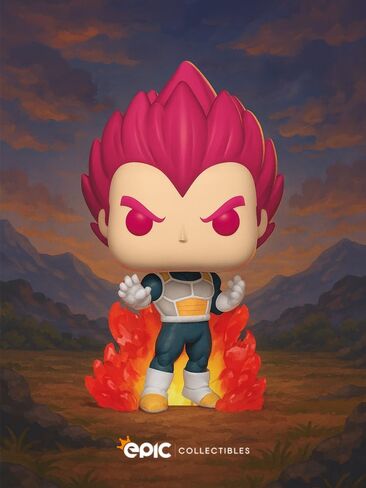 Pop Anime: Dragonball Broly - SSG Vegeta (Super Saiyan God) Vinyl Figure Bundled with Box Protector Compatible for Funko in Saudi Arabia