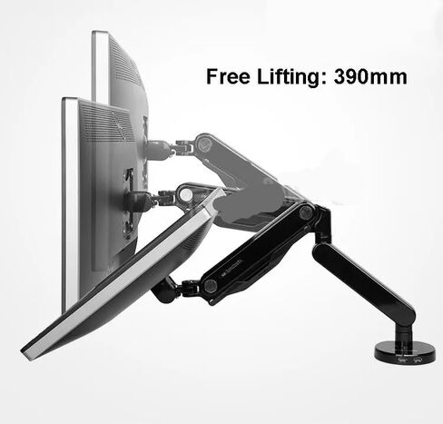 Q5D Gas Spring Desktop 10-27 Inch Dual Monitor Stand Mounting Arm Monitor Stand with 2 USB Ports, Each Head Holds 2-9kg in Saudi Arabia
