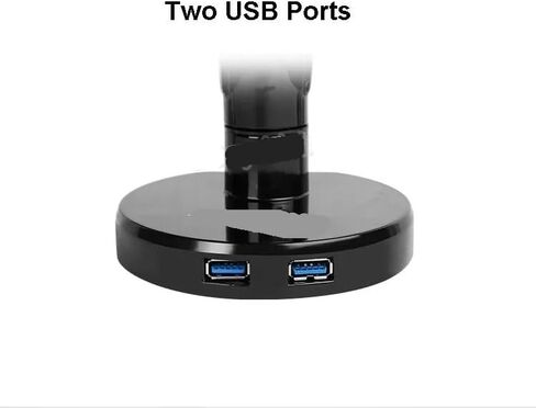 Q5D Gas Spring Desktop 10-27 Inch Dual Monitor Stand Mounting Arm Monitor Stand with 2 USB Ports, Each Head Holds 2-9kg in Saudi Arabia