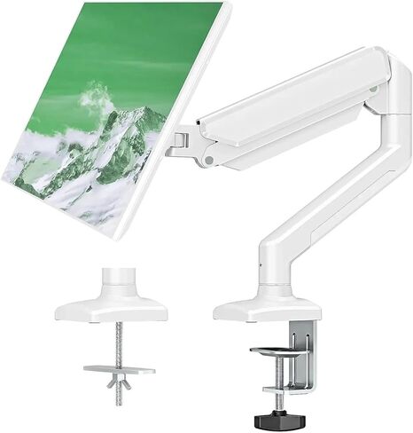 Hovering Telescopic arm Stand 13-32 inch Support Base Dual Screen Gas Spring Monitor Stand(Arms White) in Saudi Arabia