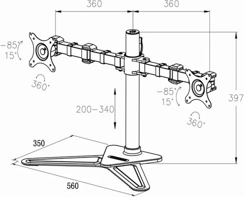 Desktop 10"-30" Dual Monitor Stand Mounting Arm Full Motion LED LCD Computer Monitor Stand Max Load 10kg per Head D2D in Saudi Arabia