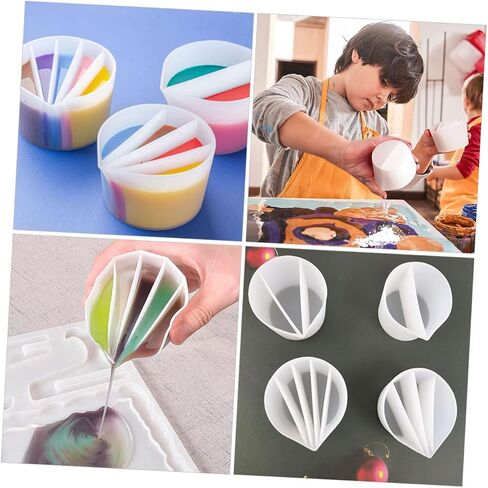 Artibetter 4Pcs Silicone Pigment Pouring Cups Color Mixing Tray for Art Students Flexible Durable Molds for Epoxy Crafts for DIY Projects Painting in Saudi Arabia