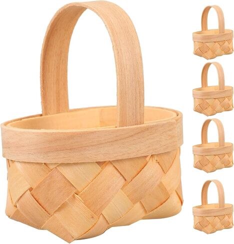 20PCS Mini Woven Picnic Baskets – Small Wood Chip Candy Baskets, Handheld Weaving Hampers for Daughter’s Party Favors, Bridal Showers, Baby Showers, and Birthday Decor in Saudi Arabia