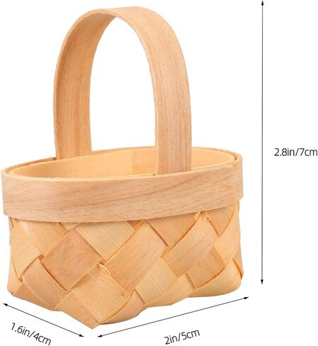 20PCS Mini Woven Picnic Baskets – Small Wood Chip Candy Baskets, Handheld Weaving Hampers for Daughter’s Party Favors, Bridal Showers, Baby Showers, and Birthday Decor in Saudi Arabia