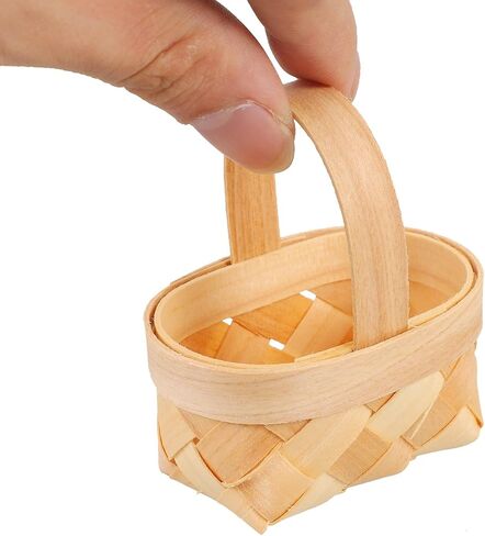 20PCS Mini Woven Picnic Baskets – Small Wood Chip Candy Baskets, Handheld Weaving Hampers for Daughter’s Party Favors, Bridal Showers, Baby Showers, and Birthday Decor in Saudi Arabia