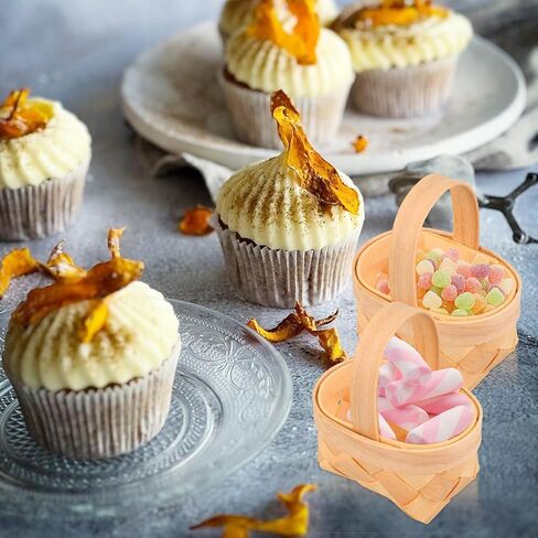 20PCS Mini Woven Picnic Baskets – Small Wood Chip Candy Baskets, Handheld Weaving Hampers for Daughter’s Party Favors, Bridal Showers, Baby Showers, and Birthday Decor in Saudi Arabia
