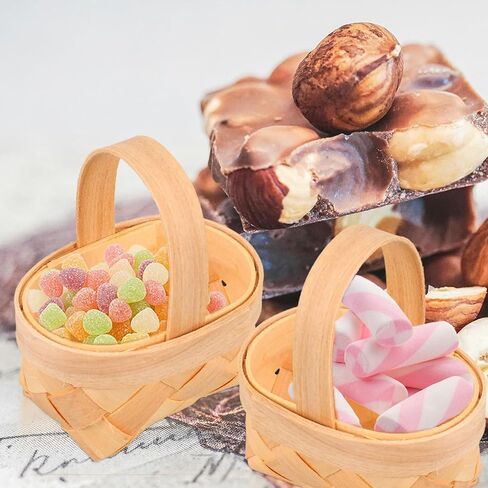 20PCS Mini Woven Picnic Baskets – Small Wood Chip Candy Baskets, Handheld Weaving Hampers for Daughter’s Party Favors, Bridal Showers, Baby Showers, and Birthday Decor in Saudi Arabia