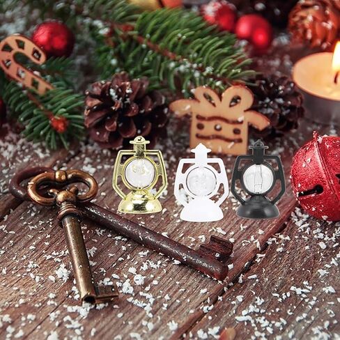 LOGOFUN 24pcs Miniature Dollhouse Lantern Vintage Mini Kerosene Lamp Tiny Fairy Garden Lantern Model for Dollhouse Christmas Party Micro Landscape Decorations in Saudi Arabia