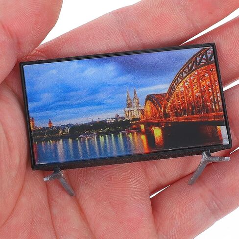 Doitool Miniature Doll House TV 1:12 Scale Dollhouse Accessories Mini Television Dollhouse Miniature Furniture Decor in Kuwait
