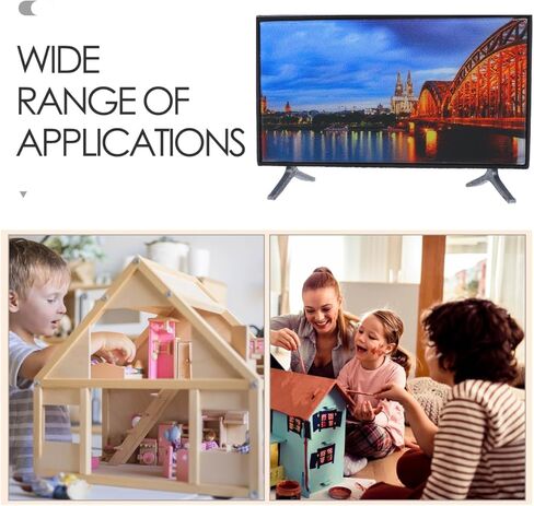 Doitool Miniature Doll House TV 1:12 Scale Dollhouse Accessories Mini Television Dollhouse Miniature Furniture Decor in Kuwait